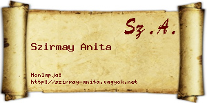 Szirmay Anita névjegykártya