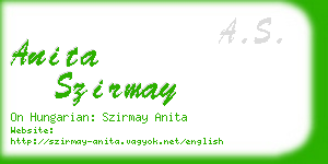 anita szirmay business card